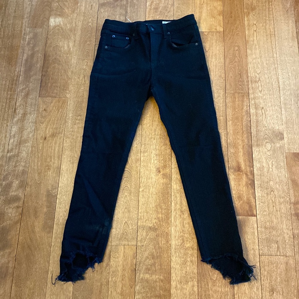 Rag & Bone Black Step Hem Jeans Size 26